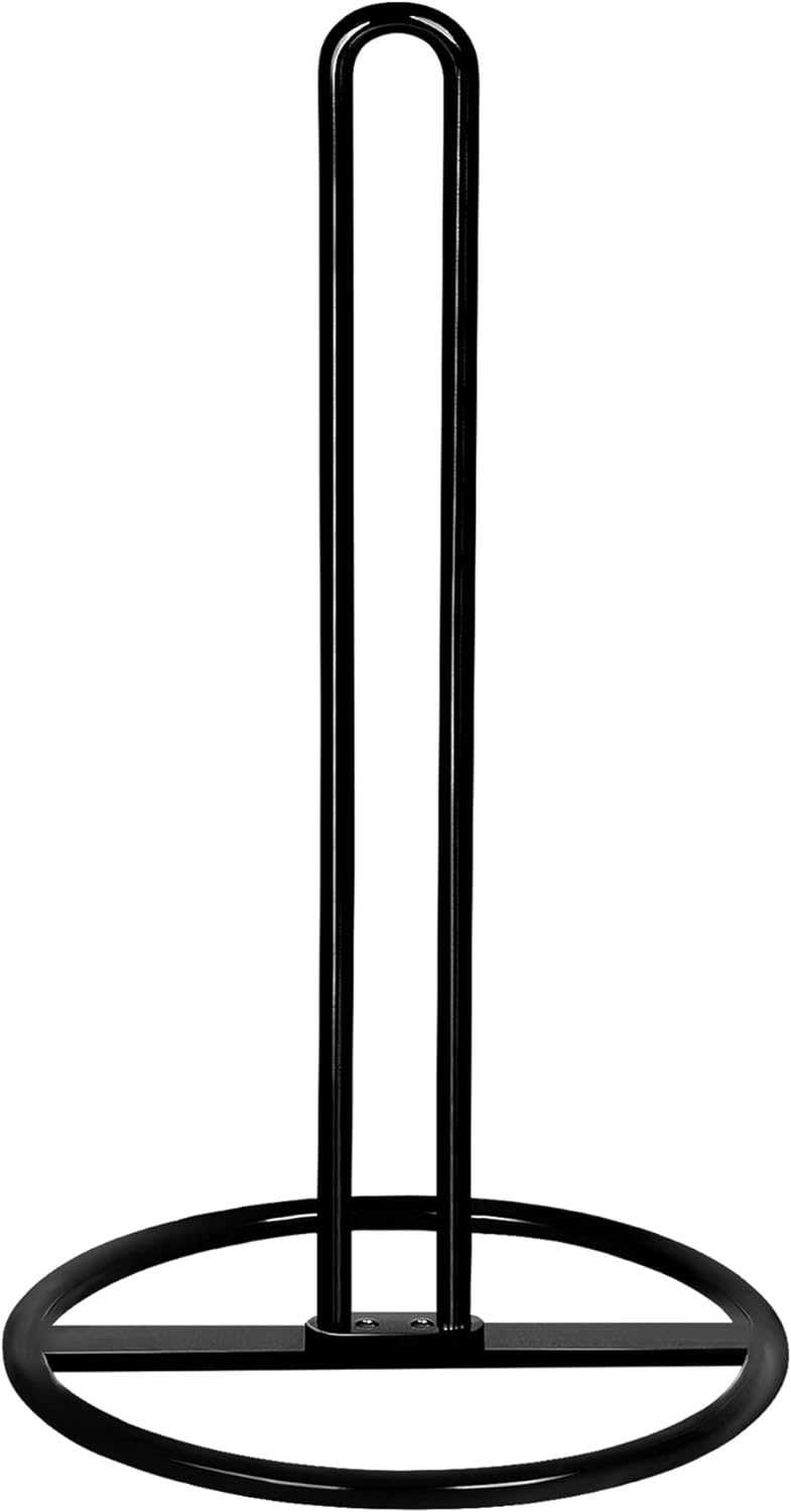 Paper Towel Holder Countertop, OBODING, Kitchen Paper Towel Stand Holder for Kitchen Organization and Storage, Paper Towel Holders for Standard and Large Size Rolls (Black)